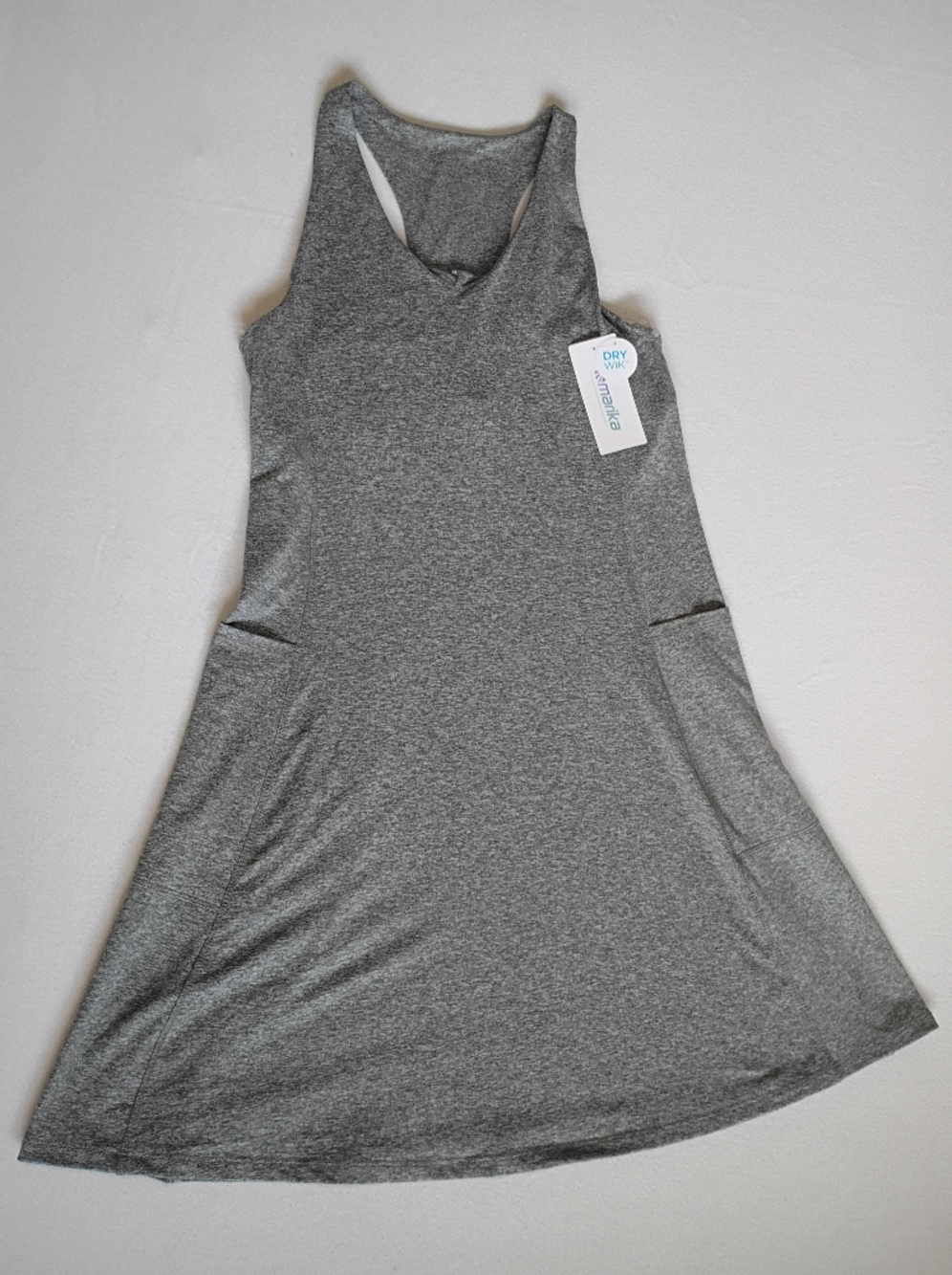 Marika Heather Gray Racerback Midi Dress